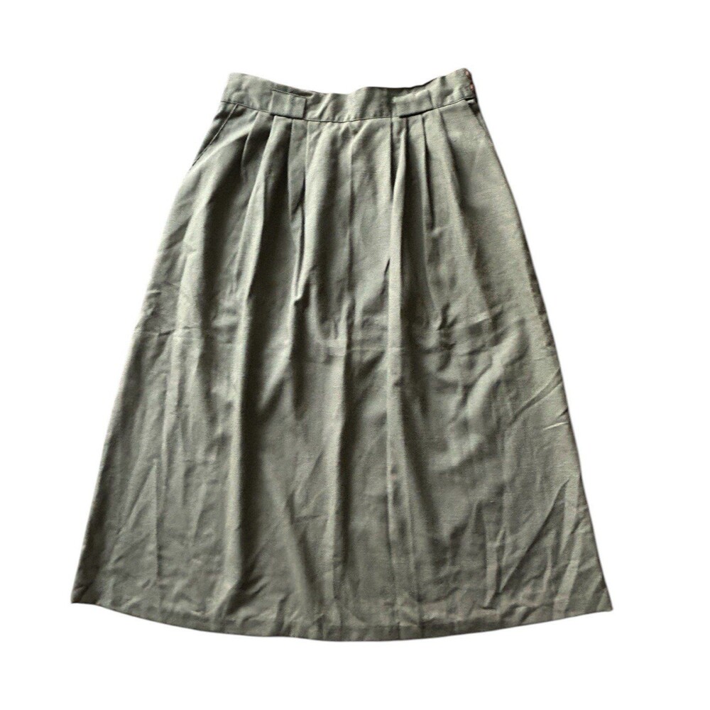 Vintage 1980’s NOS Skirt Barrie Stephen’s Army Green Pleated With Tags